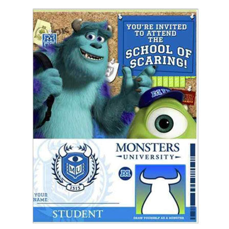 Monsters University Invitations With Envelopes